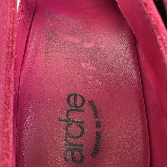 Arche Fuchsia Pink T Strap Mary Jane Flats Adjustable Strap Comfort Shoes Size 7 - Picture 10 of 11
